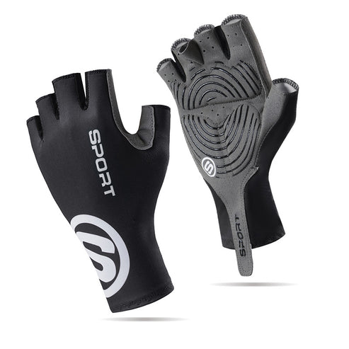 Cycling Gloves Men's Summer Sports Ice Silk Non-Slip Sun Protection Fitness Cycling Bicycle Half-Finger Sports Gloves for Men and Women
