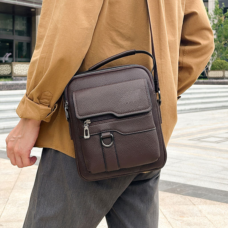 Men's Handbag Shoulder Bag Casual Business Travel Leather Bag Crossbody Bag Men's Cross Bag Simple Men's Bag Crossbody Bag