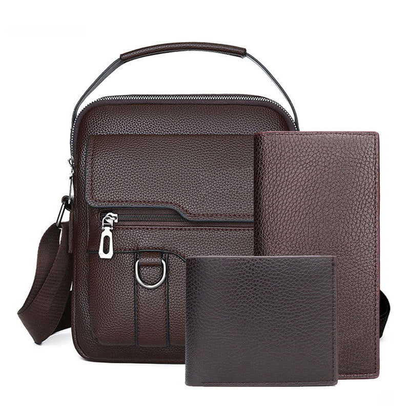 Men's Handbag Shoulder Bag Casual Business Travel Leather Bag Crossbody Bag Men's Cross Bag Simple Men's Bag Crossbody Bag