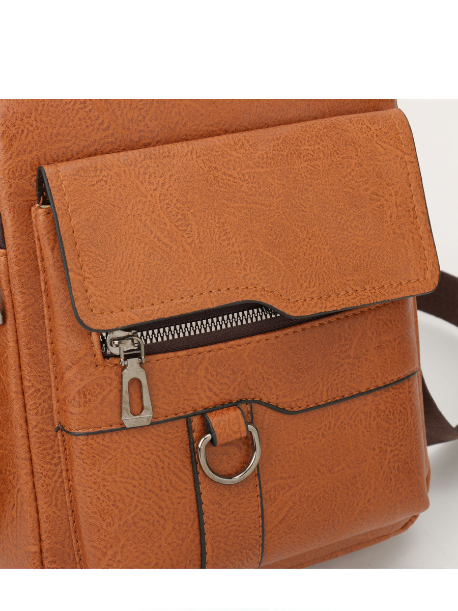 Portable Crossbody Bag Men's Shoulder Bag Retro Vertical Backpack Official Document Business Men's Bag Casual Men's Leather Bag Satchel
