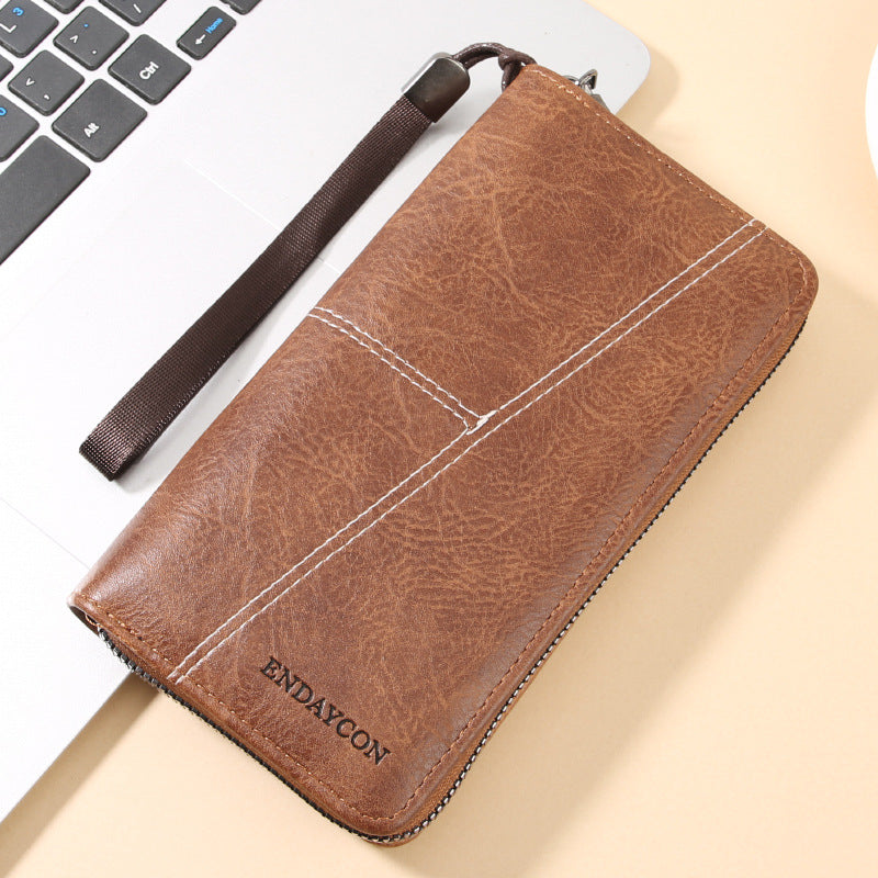 Manufacturer Wholesale Men's Wallet Long Mobile Phone Bag Multi-Card Slot Large Capacity Zipper Wallet Portable Card Holder Men's Wallet