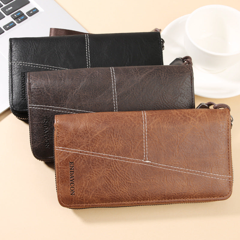 Manufacturer Wholesale Men's Wallet Long Mobile Phone Bag Multi-Card Slot Large Capacity Zipper Wallet Portable Card Holder Men's Wallet