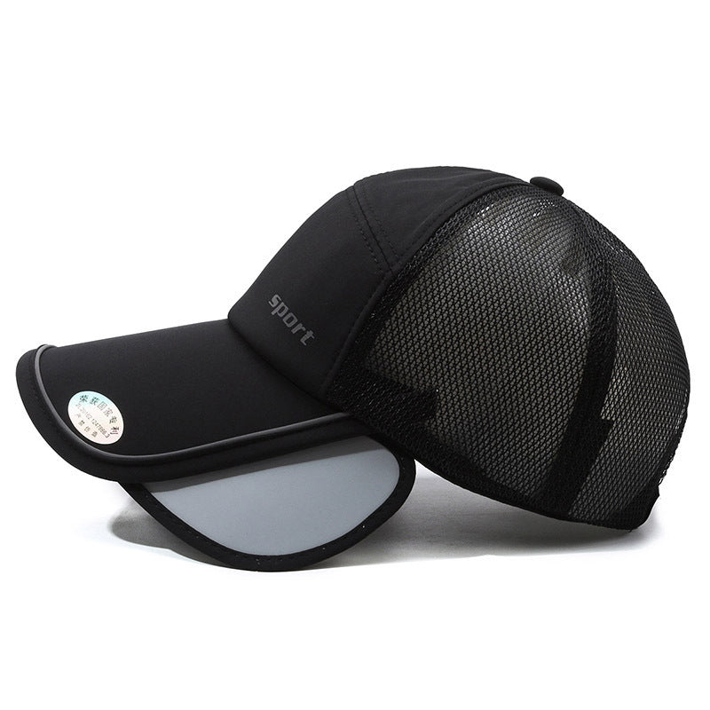 Hat Men's Pull-out Brim Quick-drying Hat Outdoor Sports Sunshade Hat Women's Macaron Color Cap Sunscreen Breathable