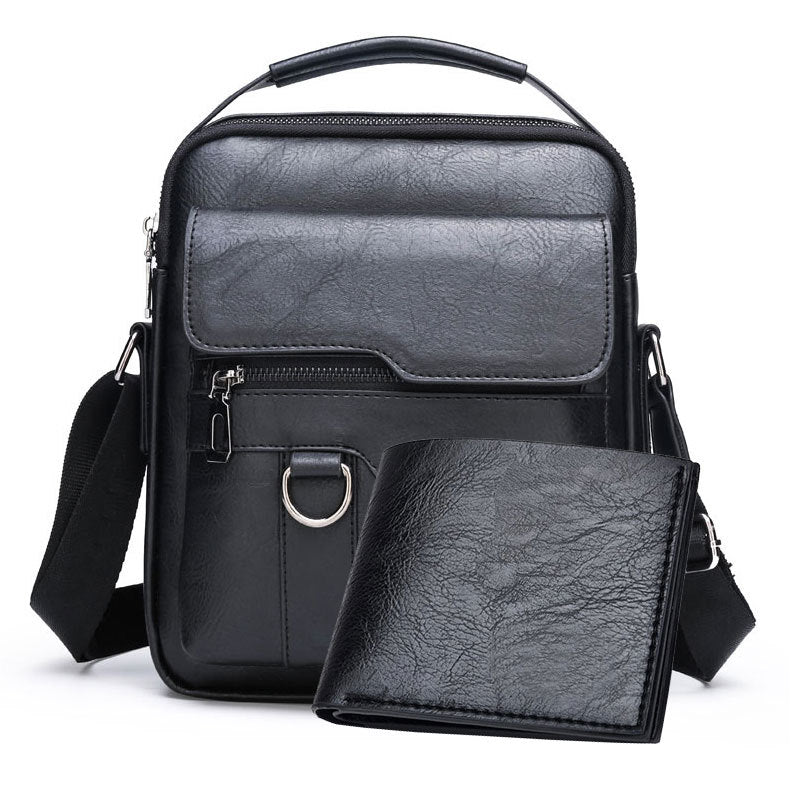 Portable Crossbody Bag Men's Shoulder Bag Retro Vertical Backpack Official Document Business Men's Bag Casual Men's Leather Bag Satchel