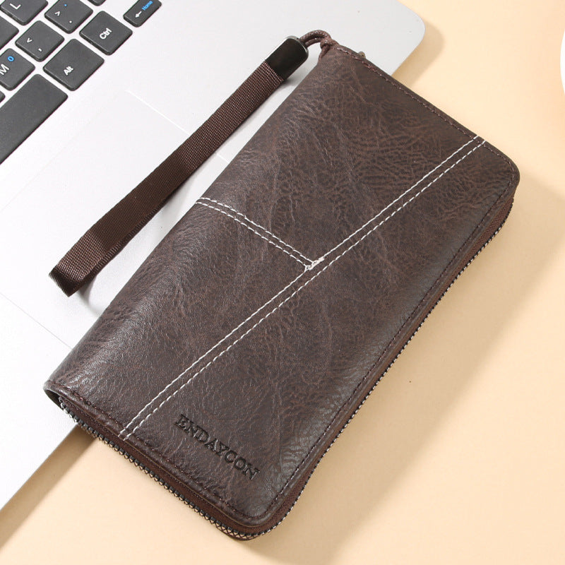 Manufacturer Wholesale Men's Wallet Long Mobile Phone Bag Multi-Card Slot Large Capacity Zipper Wallet Portable Card Holder Men's Wallet