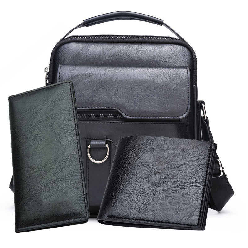 Portable Crossbody Bag Men's Shoulder Bag Retro Vertical Backpack Official Document Business Men's Bag Casual Men's Leather Bag Satchel