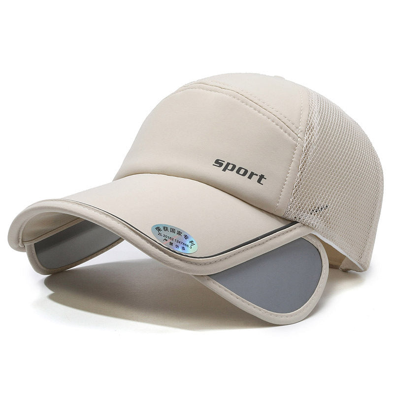 Hat Men's Pull-out Brim Quick-drying Hat Outdoor Sports Sunshade Hat Women's Macaron Color Cap Sunscreen Breathable