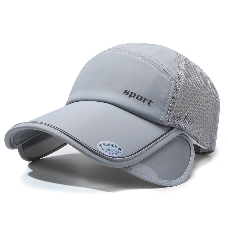 Hat Men's Pull-out Brim Quick-drying Hat Outdoor Sports Sunshade Hat Women's Macaron Color Cap Sunscreen Breathable