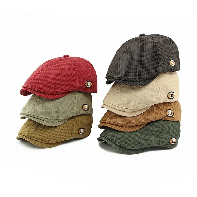 New Hats for Men and Women Wearing British Retro Beret Hat Fashion Casual Berets Caps for Women Solid Color Adjustable Cap
