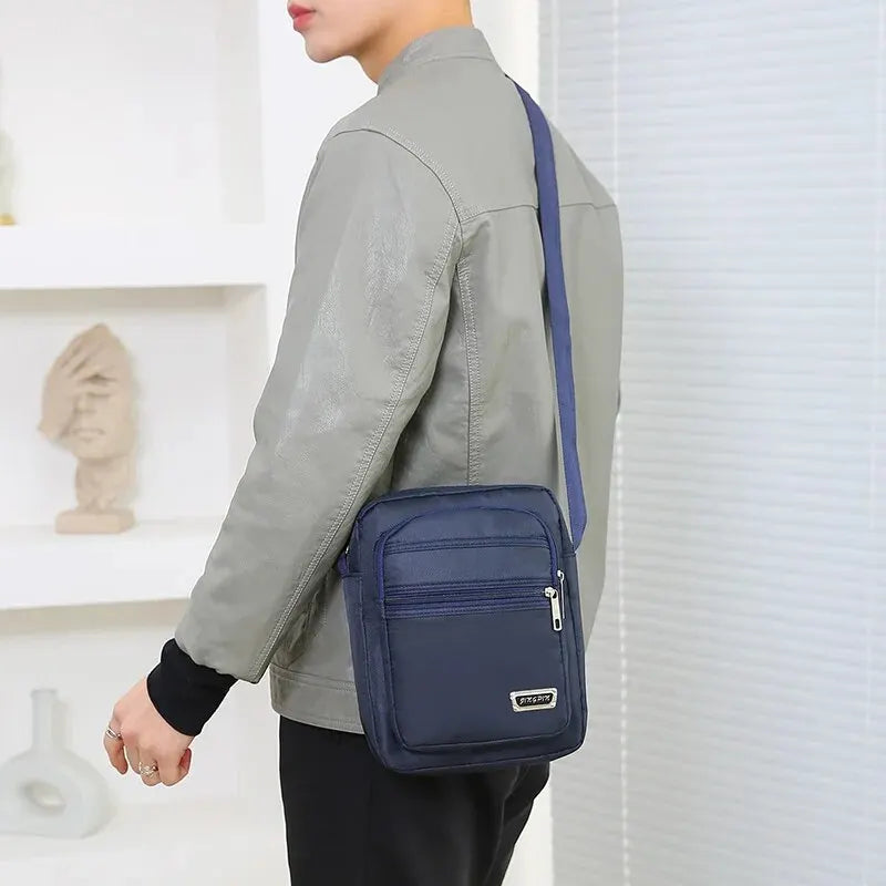 Men's Shoulder Bag Business Leisure Large Capacity Portable Handbag Multi Layer Waterproof Summer Male's Crossbody Bags