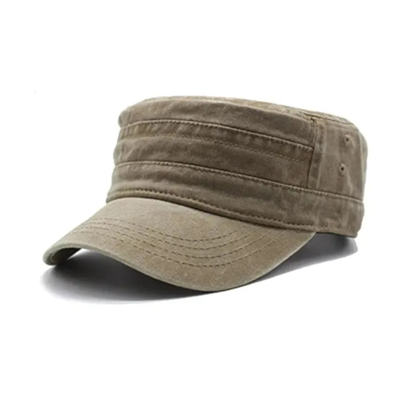 Hat Men Fishing Retro Do Old Wash Jeans Big Head Bib Flat Top Hat Outdoor Casual Tie-In Female Cap Trend European And N Style